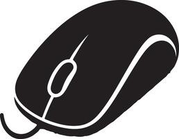 Silhouette mouse computer device office Royalty Free vector