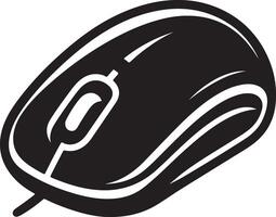 Minimal Silhouette of a computer mouse black color vector