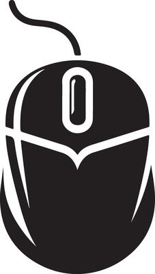 Computer Mouse Icon On Black And White Backgrounds High-Res Graphic