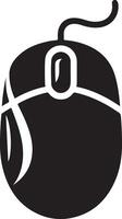 Silhouette computer mouse on white background Image vector