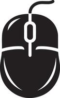 A logo of computer mouse silhouette icon design template isolated with wire vector