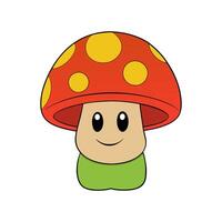 A Colorful Cartoon Style of a Mushroom vector