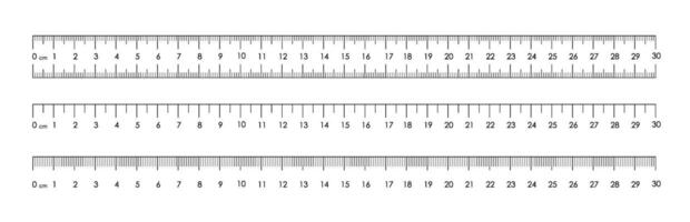 Ruler blank isolated. Measuring tool. Ruler Graduation template. Size indicator units vector