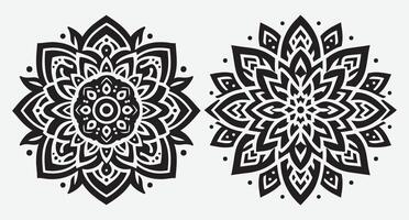 Charming Floral Mandala Silhouettes for Eye-Catching Event Backgrounds vector