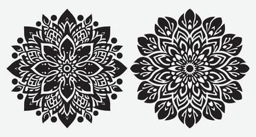 Whimsical Floral Mandala Patterns for Festive Backgrounds and Decorations vector