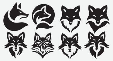 Versatile Fox Face Line Art Ideal for Multiple Graphic Applications vector