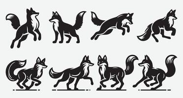 Dynamic Fox Silhouette Collection for Custom Apparel and Merchandise vector