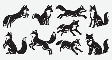 Stylish Fox Silhouettes for Creating Unique Merchandise and Apparel vector