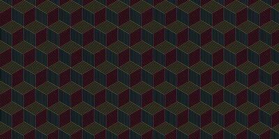Japanese traditional pattern, cubic block pattern with trend retro line style and neon colors vector