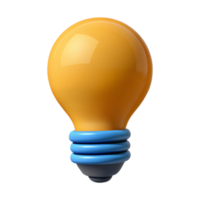 Distinctive 3D Bulb Icon with Fine Rendering and Transparent Background, Tailored for High End Digital Design Projects png