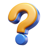 Distinctive 3D Question Mark Icon with Fine Rendering and Transparent Background, Tailored for High End Digital Design Projects png