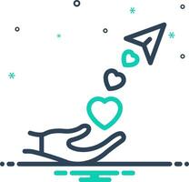 Mix icon for send love vector