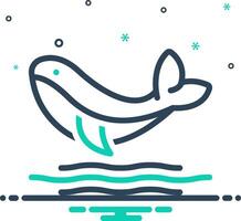 Mix icon for whale vector
