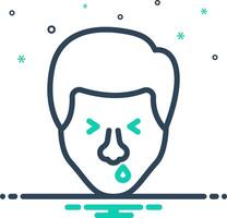 Mix icon for runny nose vector
