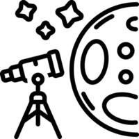 Black line icon for observing vector