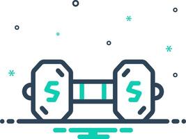 Mix icon for dumbbell vector