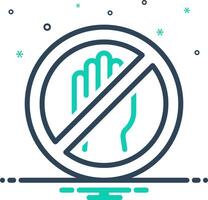 Mix icon for not allowed vector