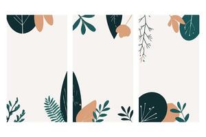 Make a lasting impression with our chic botanical background, blending soft earthy tones and modern leaf designs for a polished and professional look vector