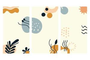 Enhance your brand's aesthetic appeal with our blend of soft, earthy tones and elegant leaf designs in our abstract botanical background. vector