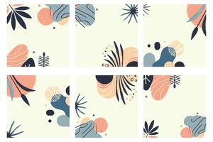 Elevate your brand's visual appeal with our abstract botanical background, featuring serene earthy tones and elegant leaf designs. vector