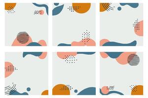 Elevate your design projects with a vibrant square background featuring abstract shapes like circles, lines, and dots. Ideal for modern aesthetics and social media graphics vector