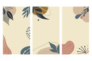 Discover the perfect backdrop for your brand with our sophisticated abstract botanical design, exuding minimalist charm and nature-inspired hues. vector