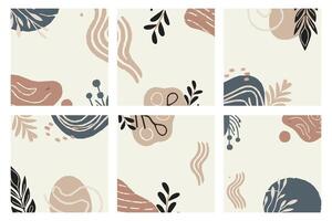 Elevate your brand's aesthetic with our abstract botanical background, showcasing a blend of soft earthy tones and sleek leaf designs. vector