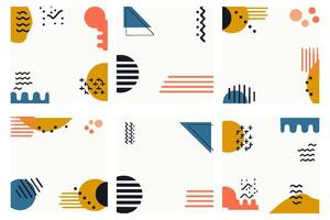 Enhance your visual creations with a square background featuring a variety of abstract shapes and vibrant colors. Perfect for adding a modern touch to your designs vector
