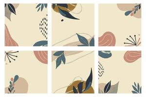 Make a statement with our minimalist botanical background, perfect for enhancing your brand image with its soft, natural tones vector