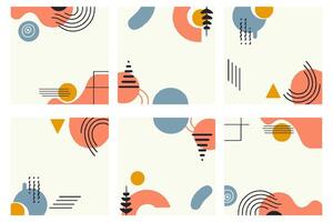 Add a pop of color to your designs with a square background adorned with abstract shapes. Perfect for contemporary design projects and decorative elements vector
