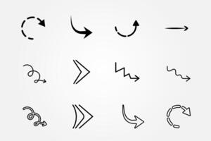 Arrow icon set using lines vector