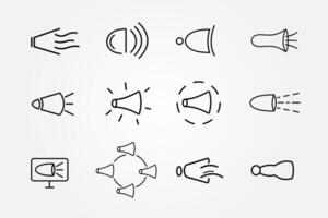 Marketing icon set using lines for ecommerce business vector
