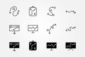 Strategy icon set for business and management vector