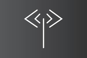 Simple network icon with strait lines for home and business on dark background vector