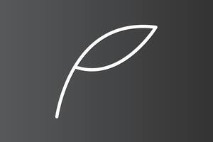 A simple leaf icon with lines on dark background vector