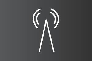 WiMAX tower icon on dark background vector
