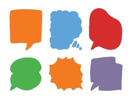 Speech bubbles set. Various talk balloon shapes in vintage style with grunge texture. Hand-drawn infographic collection. vector