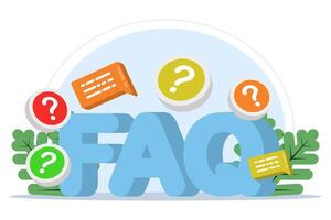 frequently asked questions concept, Business FAQ, Frequently asked questions about exclamation mark and question mark Question and answer metaphor, discussion to get solution for every problem. vector
