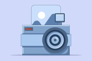camera concept, camera taking photo, Polaroid Camera, Camera Flat Design Party Icon, illustration, mobile application and user interface. Isolated illustration in icon. vector