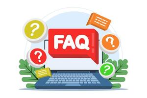 frequently asked questions concept, Business FAQ, Frequently asked questions about exclamation mark and question mark Question and answer metaphor, discussion to get solution for every problem. vector