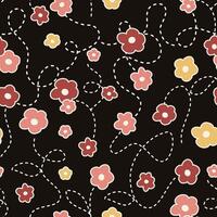 flat flower dotted line pattern vector