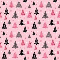 black and pink christmas tree pattern vector