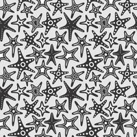 abstract star fish monochrome pattern vector