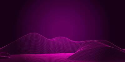 Futuristic abstract background with wireframe landscape design vector