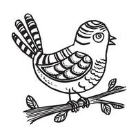 Graceful Bird Sketch with Black and White Lines vector