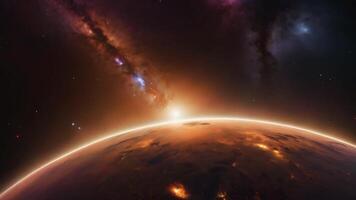 A parallel universe filled with planets and the beauty of the universe, where space exploration reveals the wonders of intergalactic travel and the vastness of the universe. video