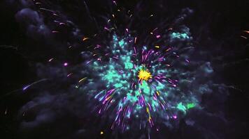 Fireworks in the sky with colorful lights video
