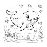 Simple Fish Sketch to Color vector