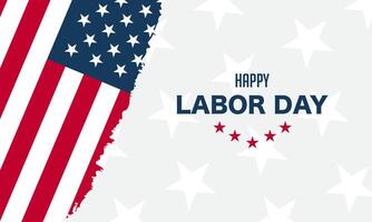 Labor Day USA greeting card with flag and stars on white background vector