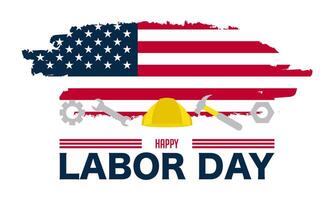 American Labor Day Graphic Design with flag on white background vector